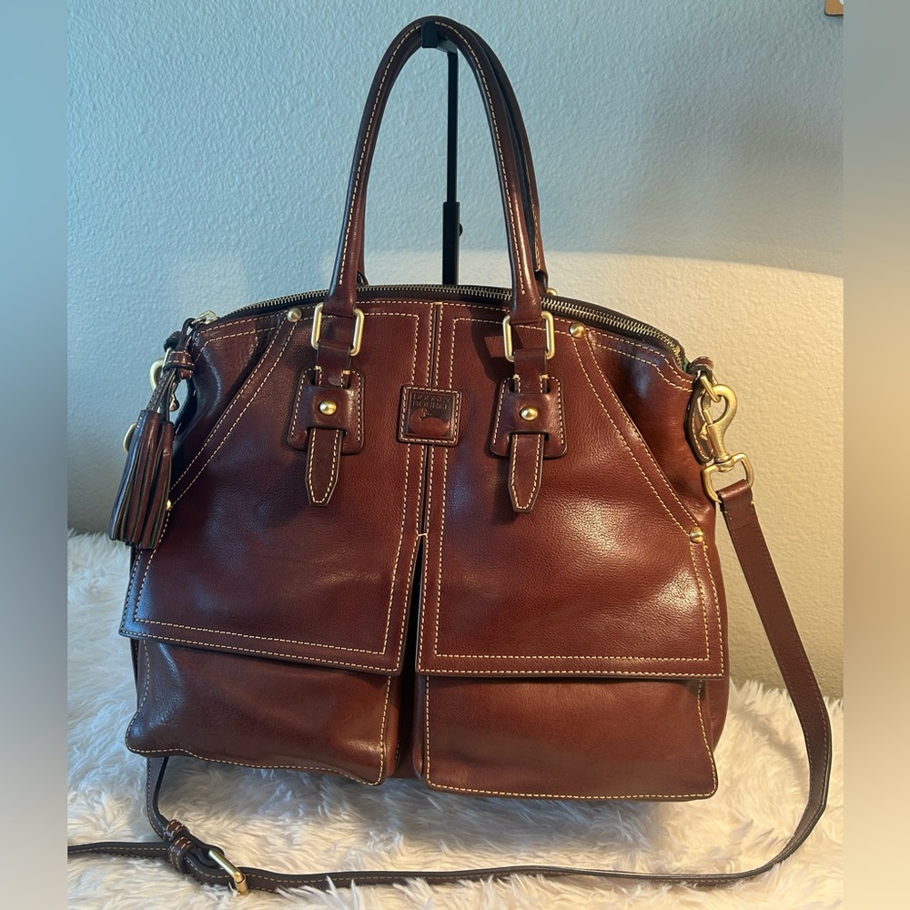 Dooney & Bourke Florentine Clayton Satchel in Chesnut.
